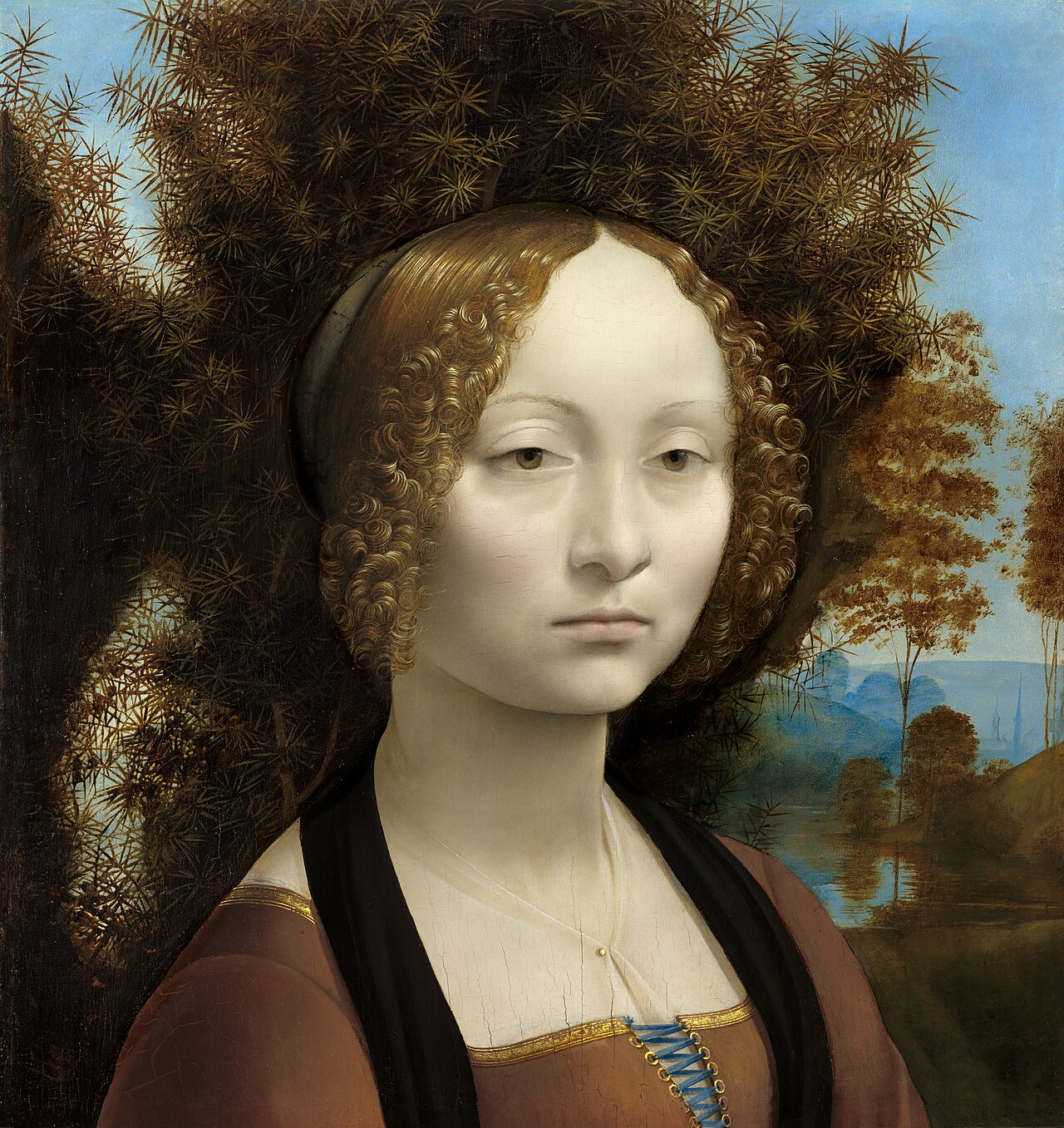 Ginevra de' Benci. Leonardo da Vinci, c. 1474.